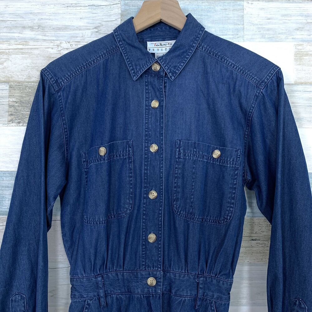 Talbots Chambray Midi Shirt Dress Blue Cottagecor… - image 3